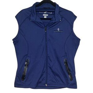 Glen Echo Golf Women M Sleeveless Vest Saddle Creek Logo Blue Dry Gear Tech Zip